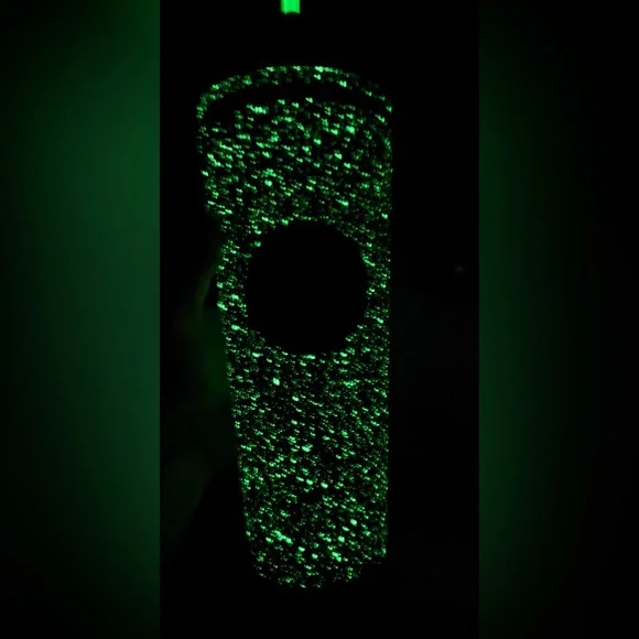 NWT Starbucks Glow-in-the-Dark Purple Tumbler with Green Straw, 24oz - Picture 10 of 10